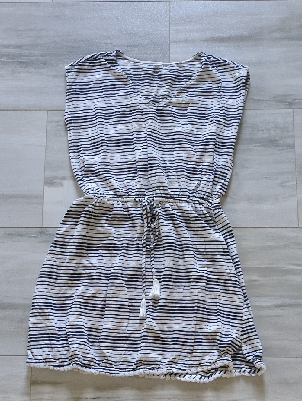LOFT Striped Sleeveless Beach Dress 100% Cotton